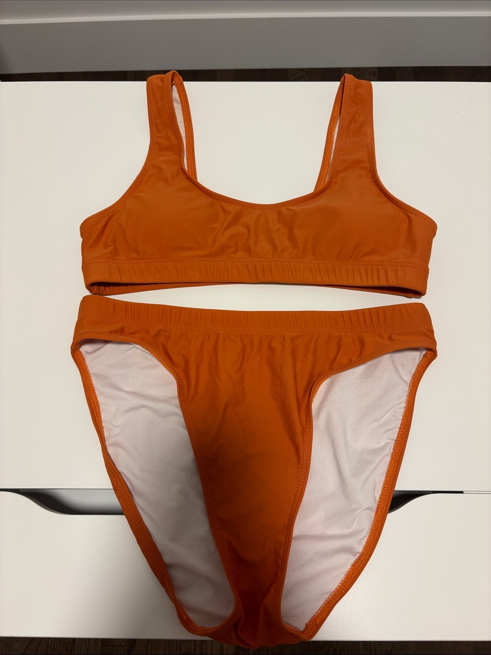 Women’s Orange Scoop Neck Bikini Set